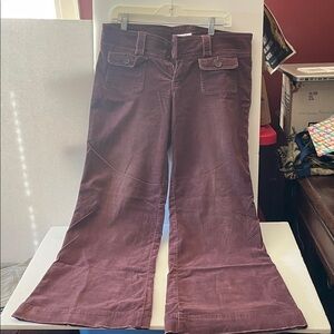Abercrombie & Fitch Vintage Y2K Flared Leg Burgundy Corduroy Pants
